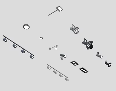 Various Designs of Downlights and Spotlights for Modern Indoor Lighting Solutions 3d model