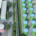 Industrial Plant Facility With Modern Building Structures Large Green Storage Tanks And Landscaped Green Areas