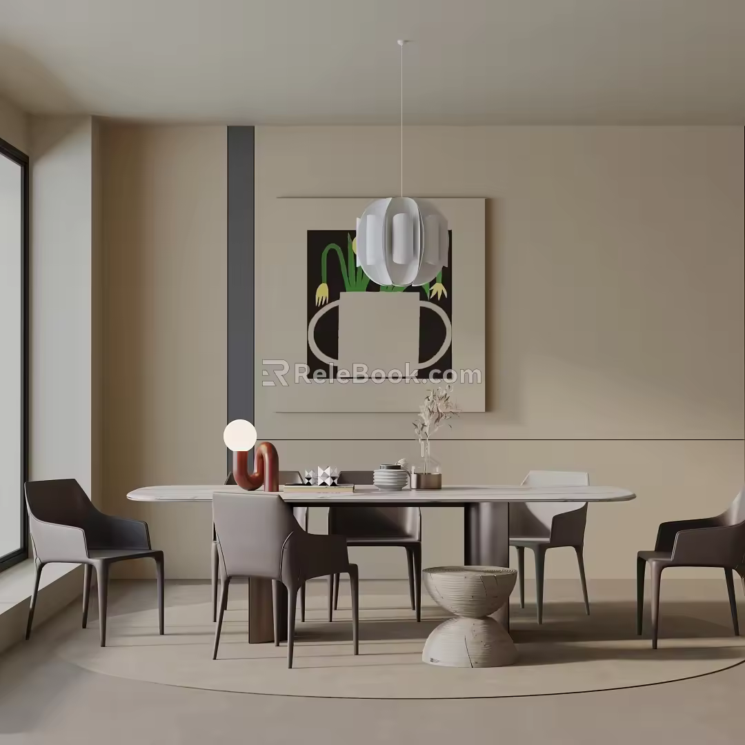 Modern table combination 3d model