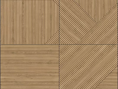 Wooden Wall Panels With Various Striped And Geometric Patterns For Interior Design 3d model