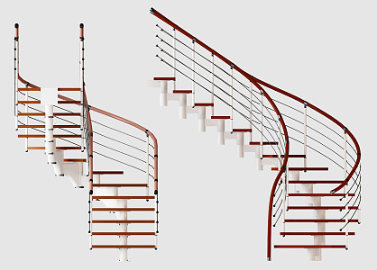 modern revolving staircase steel structure staircase 3d model