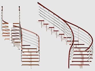 modern revolving staircase steel structure staircase 3d model