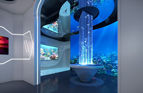 Modern Science Museum Science and Technology Exhibition Hall Aquarium Marine Sacred Interaction 3d model