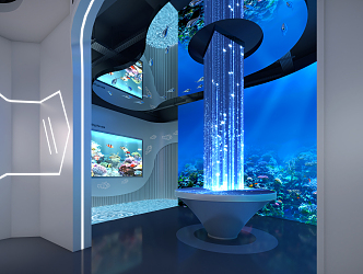 Modern Science Museum Science and Technology Exhibition Hall Aquarium Marine Sacred Interaction 3d model