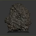 Decorative Natural Stone With Rough Textured Surface On Black Display Base 3d model