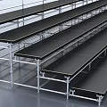Public Facility Metal Bleachers with Multi Tiered Steps and Safety Railings Modern Design