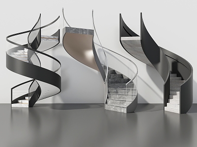 modern revolving staircase 3d model