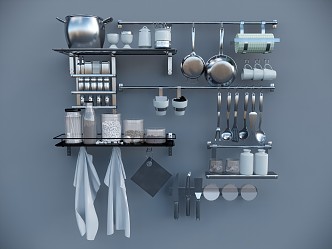 Modern kitchen utensils and kitchenware cutlery knives 3d model