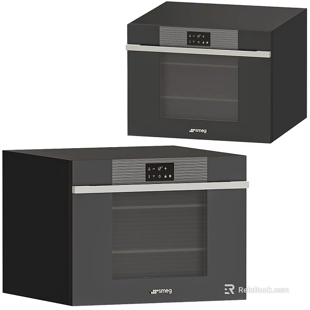 Modern Built in Ovens Featuring Black Exterior And Digital Controls 3d model 