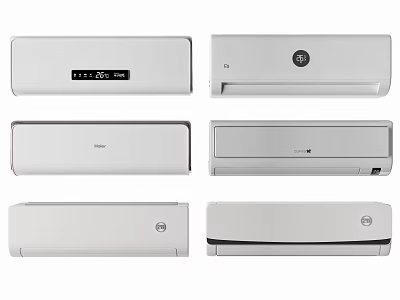 Different Modern Wall Mounted Air Conditioner Models With Efficient Cooling Features 3d model