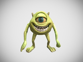 Mike Wazowski Bigeye Monster Toy 3d model