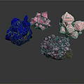 Natural Stone Crystals With Blue Pink And Purple Color Varieties
