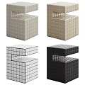 Modern Three Dimensional Decorative Sculpture With White Cubes And Black Lines 3d model
