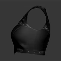 Black Leather Fitted Vest With Zipper Studs And Ring Detail For Fashionable Style