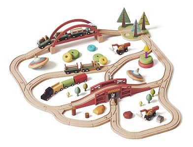 Modern toy train track 3d model