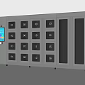 Smart Locker System With Numbered Compartments And Digital Control Panel 3d model