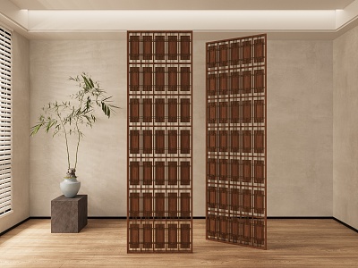 Wooden screen partition 3d model