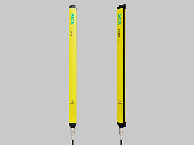 High Quality Yellow Industrial Safety Light Curtains Dual Units For Machine Protection 3d model
