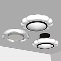 Modern Ceiling Lighting Combinations With White And Beige Round Decorative Lamps 3d model