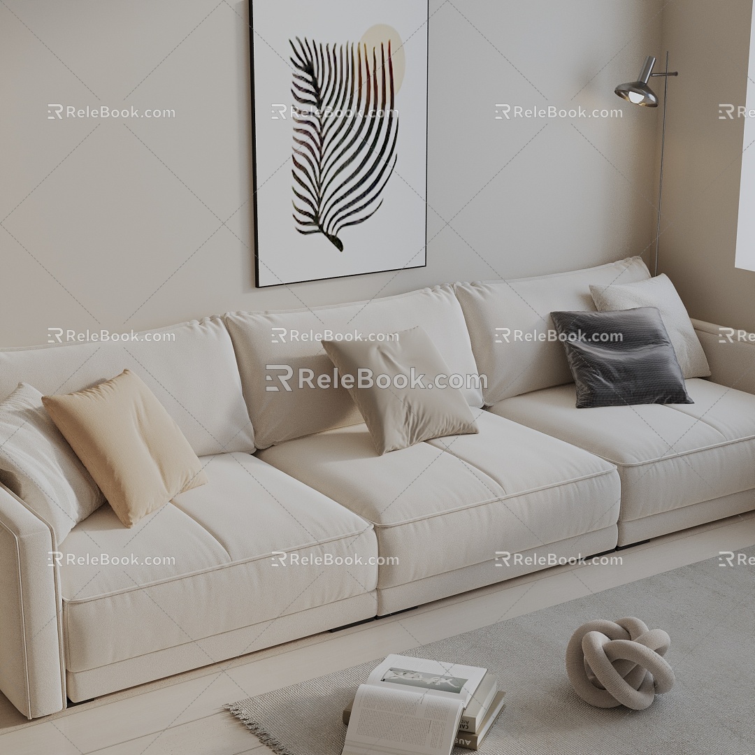 Three-seat sofa 3d model