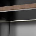 Modern Minimalist Decorative Cabinet With Three Tall Units Metal Frame And Wooden Shelves