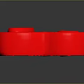 Decorative Ornament Set With Red Heart Shape And Love Lettering Design