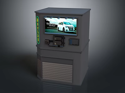 Intelligent Self Service Machine With Screen Displaying Vehicle For Easy Service 3d model