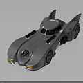 Futuristic Silver Car With Bat Like Wings Sleek Body Circular Headlights And Unique Wheels