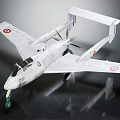 White Fighter Aircraft With Twin Propellers Red White Blue Circular Wing Emblems And Studio Reflection 3d model