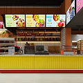 Modern Supermarket Department Store Layout With Shelves Products Checkout Counter And Digital Screens