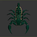Vibrant Green Scorpion Decorative Figurine with Curved Tail and Intricate Claws