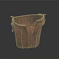 Handmade Brown Woven Basket For Daily Household Use With Sturdy Handles