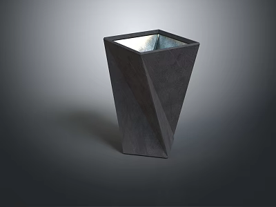 Modern Geometric Dark Furniture With Angular Structure And Metallic Inner Surface 3d model