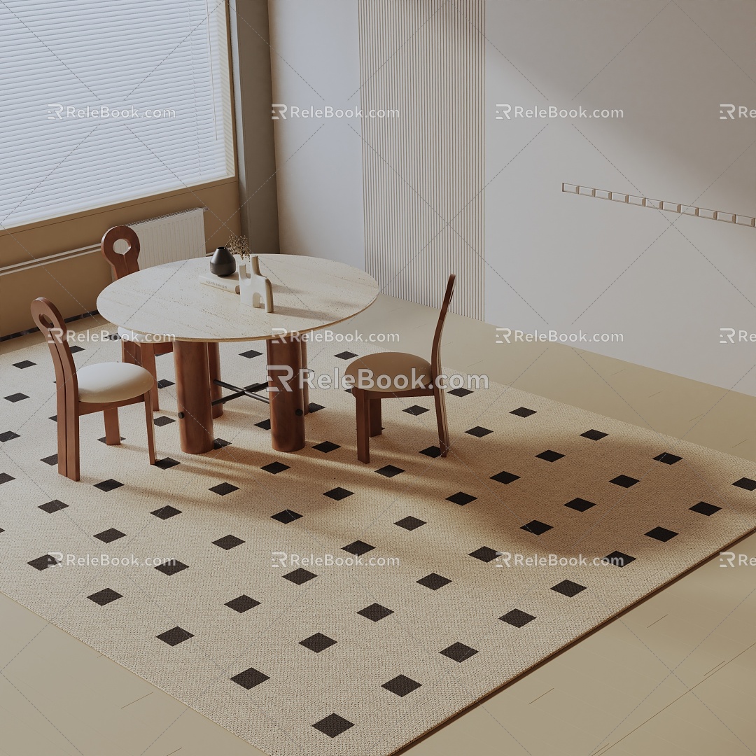 Modern dining table 3d model