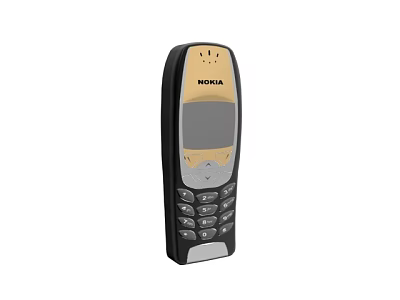 Nokia Classic Feature Mobile Phone with Black and Gold Design and Ergonomic Keypad 3d model