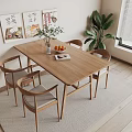 Nordic Dining Table and Chair Combination Dining Table and Chair 3d model