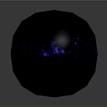 Unique Wooden Stone Polyhedral Sphere With Black Surface And Starry Sky Blue Pink Design