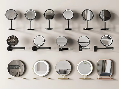 Various Stylish Mirror Designs Including Tabletop And Wall Mounted Types For Home Decor 3d model