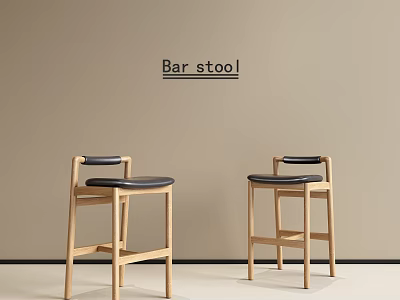 Nordic Log Bar Stool Bar Chair High Stool Bar Stool Bar Stool Restaurant Bar Stool Bar Stool 3d model