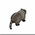 Realistic Badger With Black White Facial Stripes Thick Gray Fur And Stocky Build