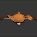 3D Cartoon Deer Character With Orange Fur Large Ears And Outstretched Arms