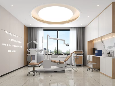Modern Dental Clinic Interior With Dental Chair And Facilities 3d model