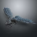 Game Movie Character Fantasy Winged Wolf Creature With Angular Feathered Wings Design 3d model