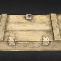 Stone and Wood Handcrafted Storage Chest With Metal Clasps Dark Background