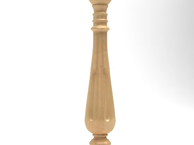 Traditional Wooden Railing Post Featuring Intricate Carved Details And Classic Design 3d model