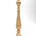 Traditional Wooden Railing Post Featuring Intricate Carved Details And Classic Design