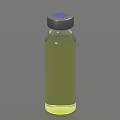 Medical Glass Vial For Pharmaceutical Use With Yellow Liquid And Dark Cap
