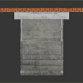 Building Entrance With Red Brick Wall Blue Door And White Frame Concrete Steps