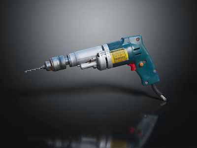 Blue Corded Electric Drill With Powerful Motor And Ergonomic Design For DIY Projects 3d model