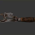 Rusty Metal Pliers With Wooden Handle And Vintage Tool Structure